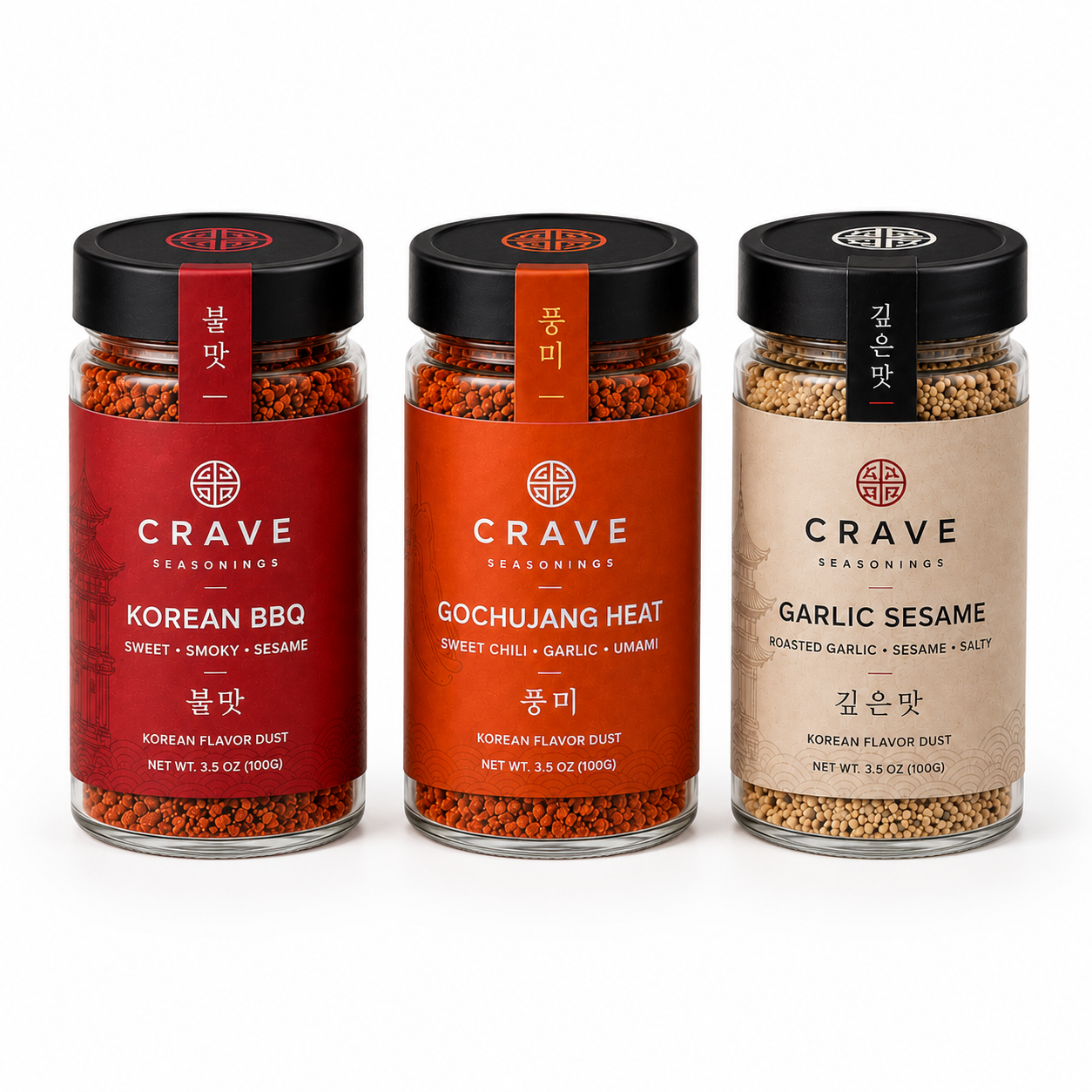 3-Pack Bundle Kit: Korean BBQ, Gochujang, Garlic Sesame